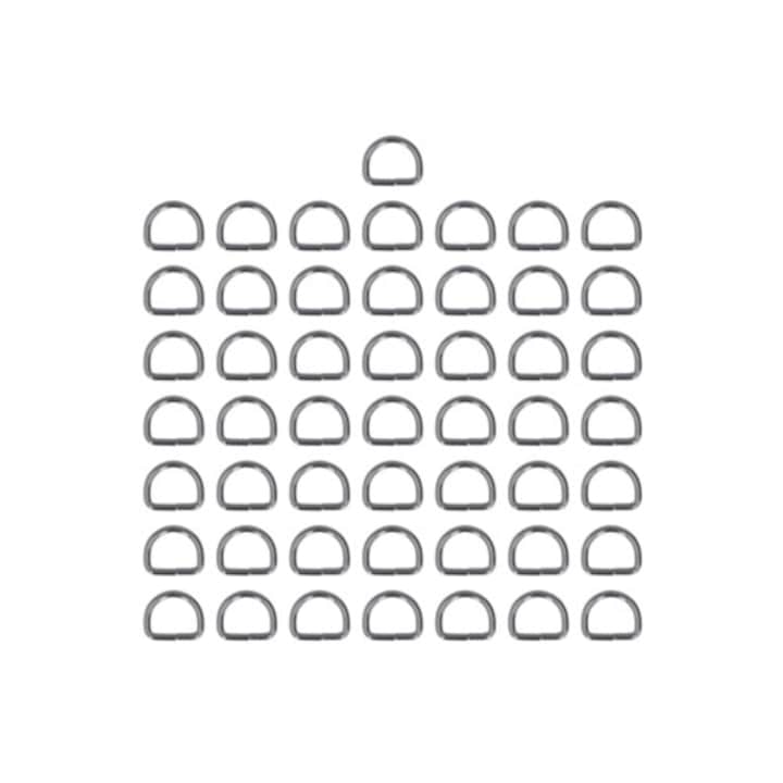 50 darab kompakt, könnyű D-gyűrű csat táskákhoz és ruházathoz