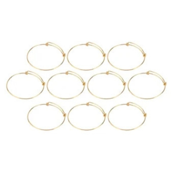 Set 10 Bratari Ajustabile Aurii din Otel Inoxidabil pentru Barbati si Femei