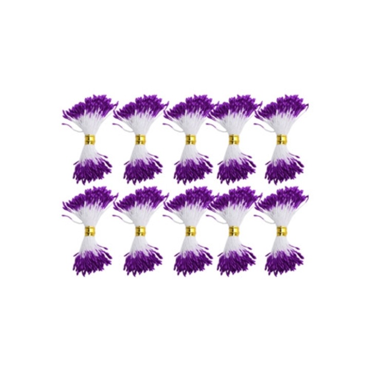Stamine flori din ghips mov, set 900 buc, pentru buchete artificiale si decoratiuni