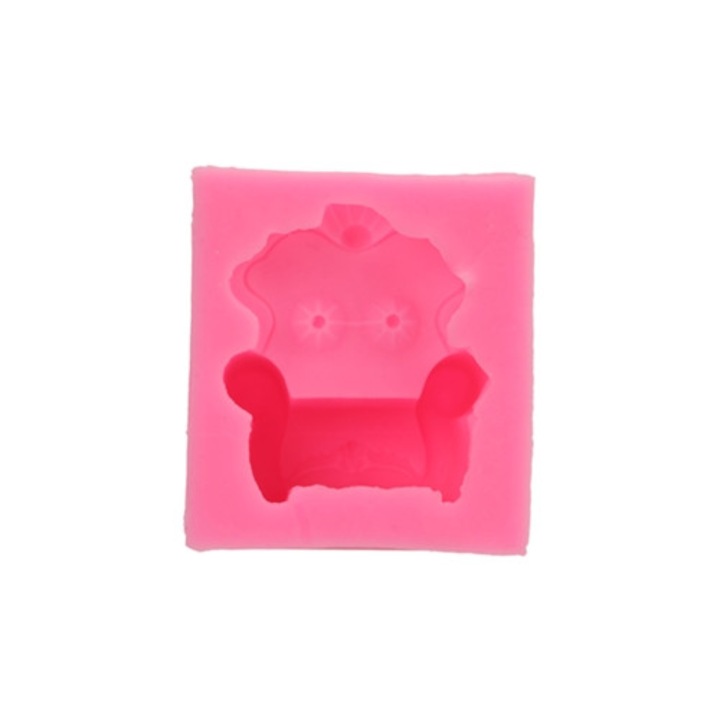 Matrita din silicon, pentru prajituri, ciocolata, fondant, roz, forma canapea