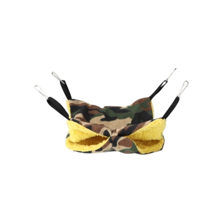 Culcus pentru hamster, pat suspendat cu doua etaje, camuflaj, 20x20cm
