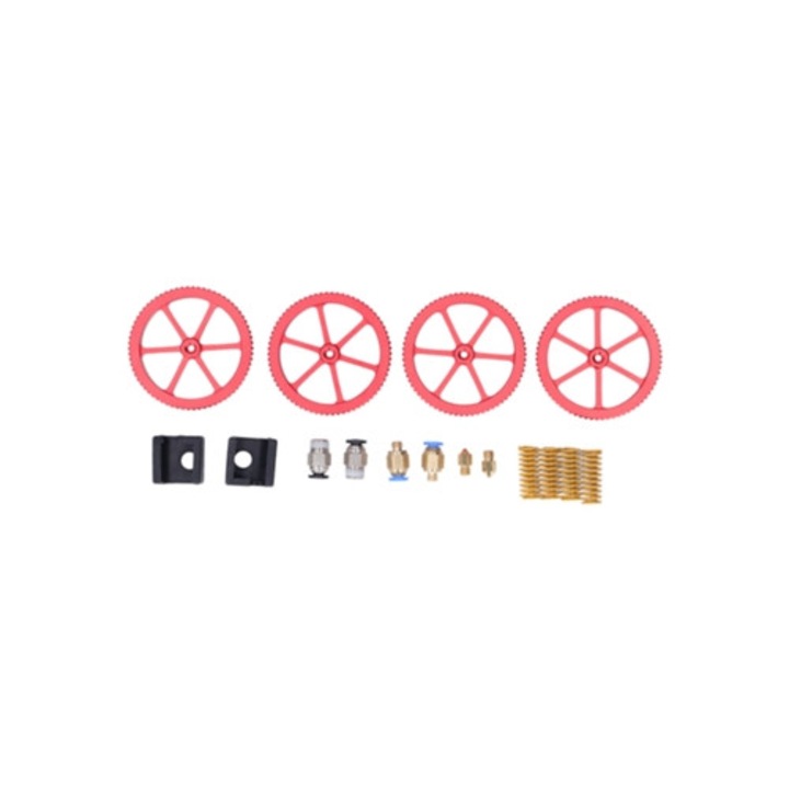 Set accesorii imprimare 3D, nivelare, roti, arcuri, duze MK8