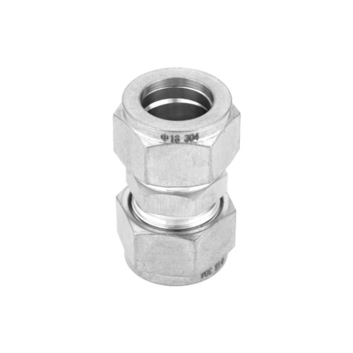 Rozsdamentes acél csőcsatlakozó dupla bilincssel, 18 mm átmérőjű