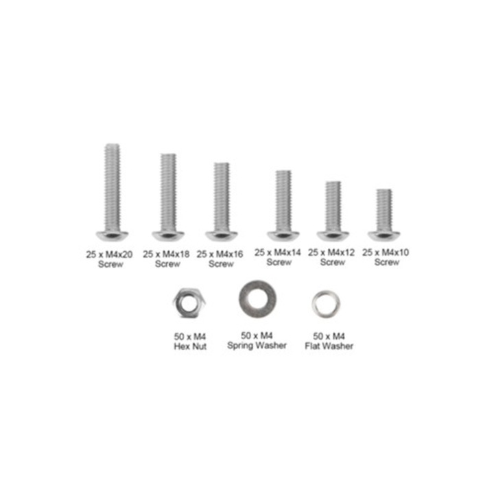 Set suruburi din otel inoxidabil 304, 150 buc, piulite hexagonale 50 buc, garnituri 100 buc