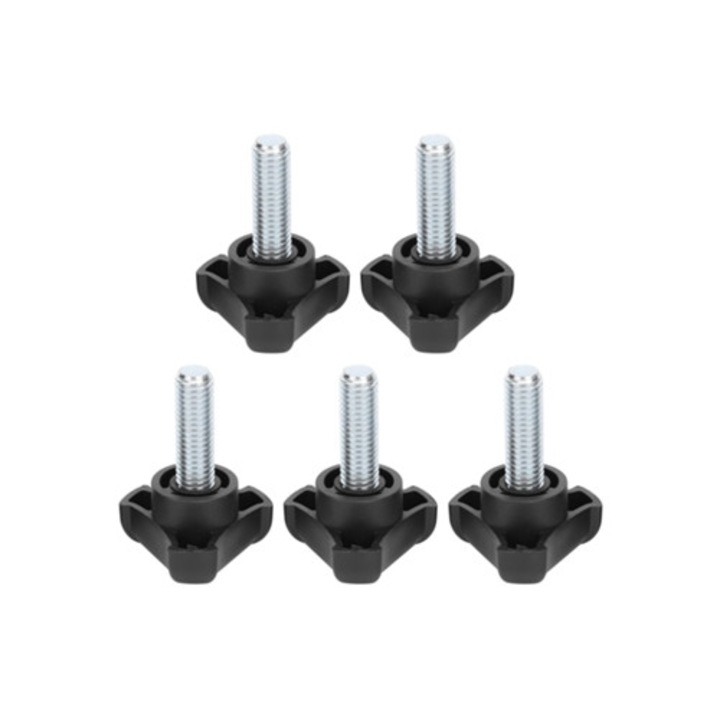 Set 5 suruburi cu maner triangular din plastic M10 30mm, ajustabile