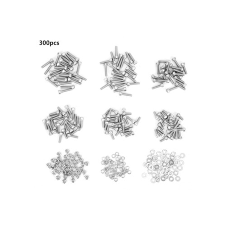 Set suruburi M4 din otel inoxidabil 304, 150 buc, 50 piulite