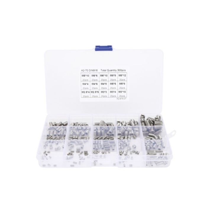 Set de suruburi Allen din otel inoxidabil 304, 300 bucati, prindere pentru industrie electronica