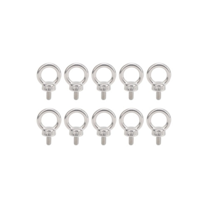 Set de 10 suruburi cu inel de ridicare M6 din otel inoxidabil 304