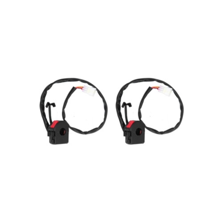 Set 2 manete de control far 0.9" pentru motocicleta, semnalizare, claxon, schimbator de viteze