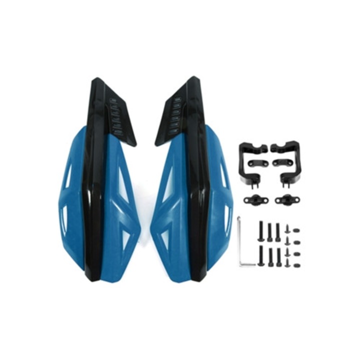 Mansoane pentru motocicleta 7/8", ABS, anti-cadere, universale, pentru motociclete electrice si scutere, albastru prafuit