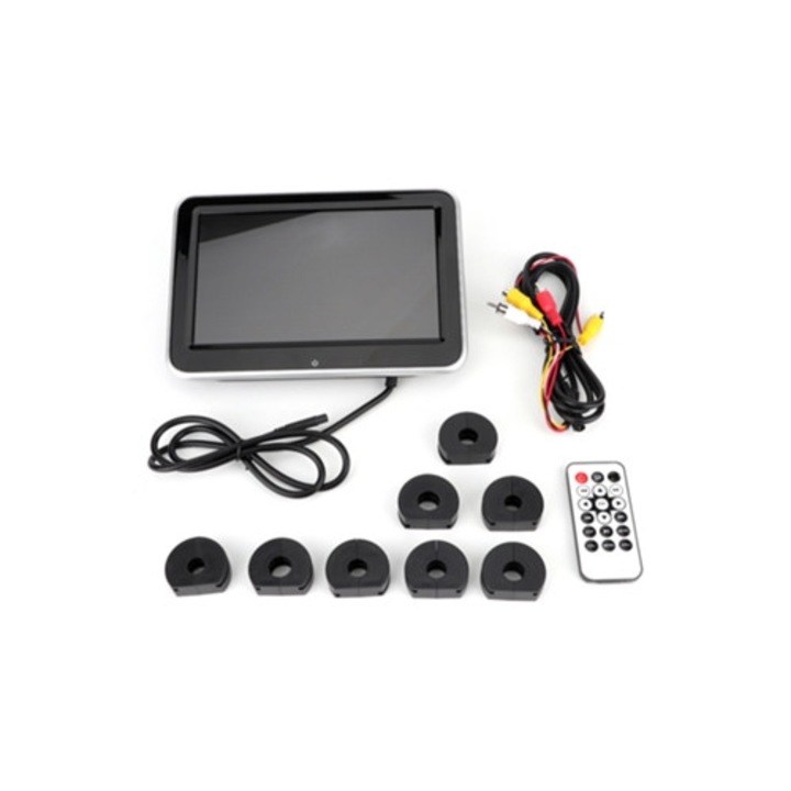 Monitor auto pentru tetiere, 8 inch, cu DVD, USB/SD/FM, ecran TFT LCD digital