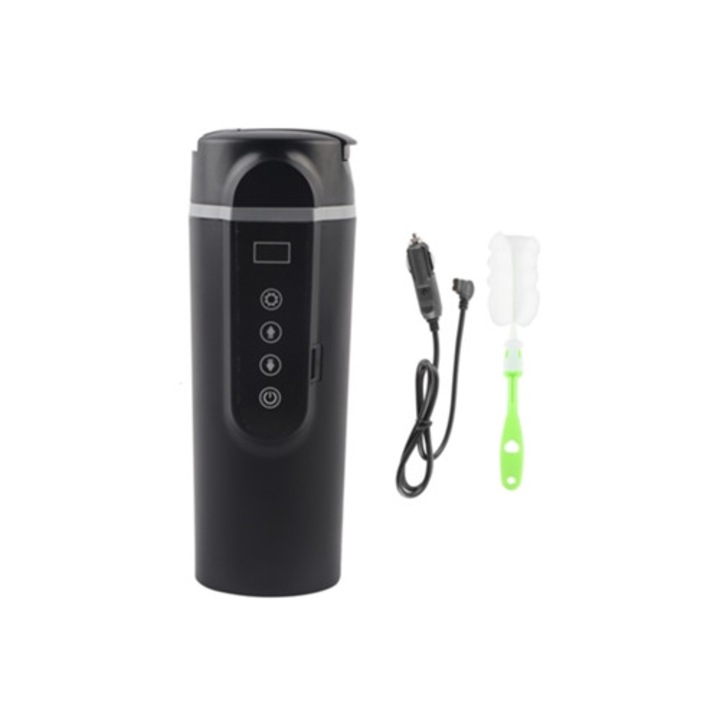 Univerzális autós vízmelegítő 500ml, rozsdamentes acél, intelligens LCD kijelző, 12V/24V