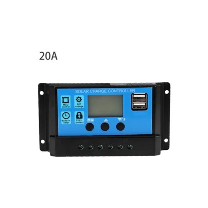 Controller de incarcare solara PWM 20A 12V 24V pentru masina