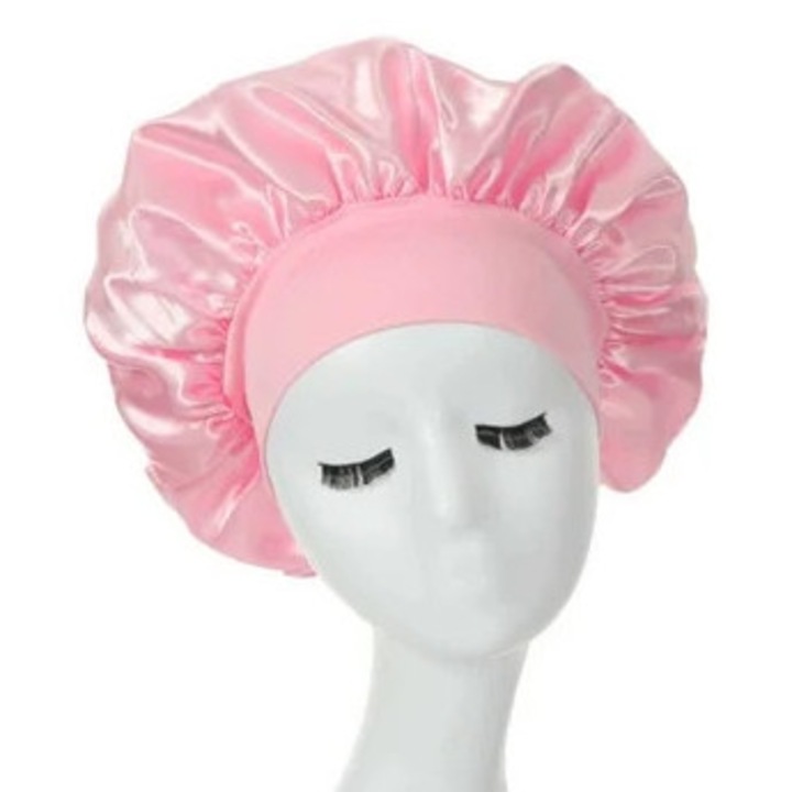 Caciula satinata roz, dimensiune unica