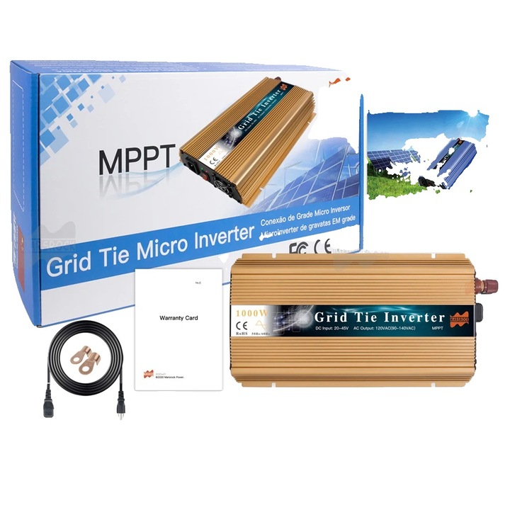 Invertor solar 1000W, 230V, 36V, eficienta ridicata, protectie avansata