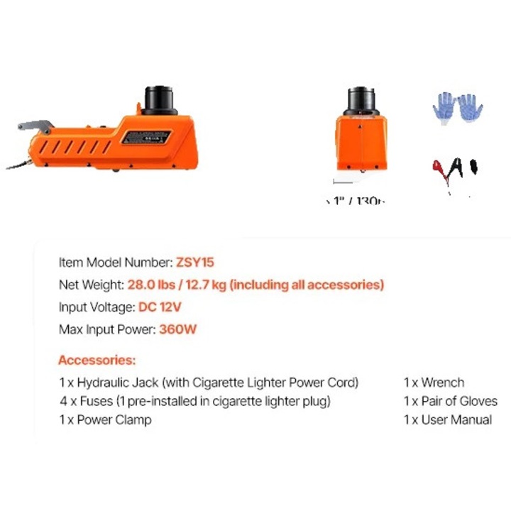 Elevator electric pentru masini, capacitate 15 tone, optiuni de alimentare duale, portocalie