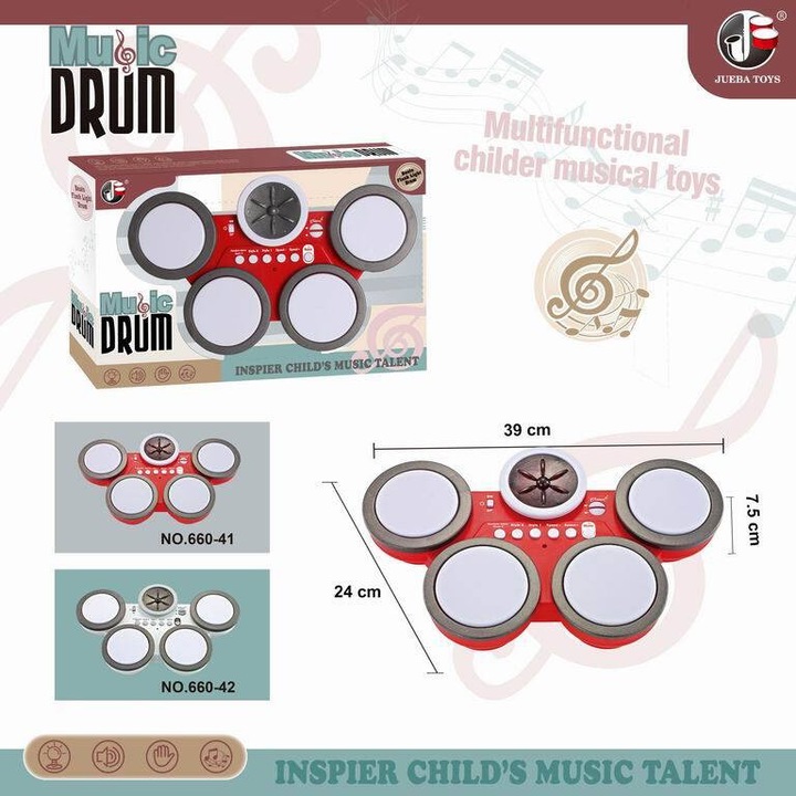 Instrument muzical de jucarie, Maksik, bebeluse muzicale, 5 suprafete percutante, 39x24x7,5cm