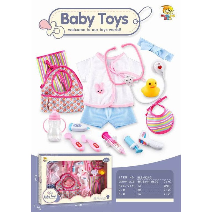 Maksik babakiegészítő készlet, 12 darabos, minőségi anyagok, színes