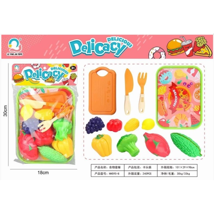 Set jucarie alimentara, Maksik, fructe si legume, plastic sigur, pentru copii de la 3 ani