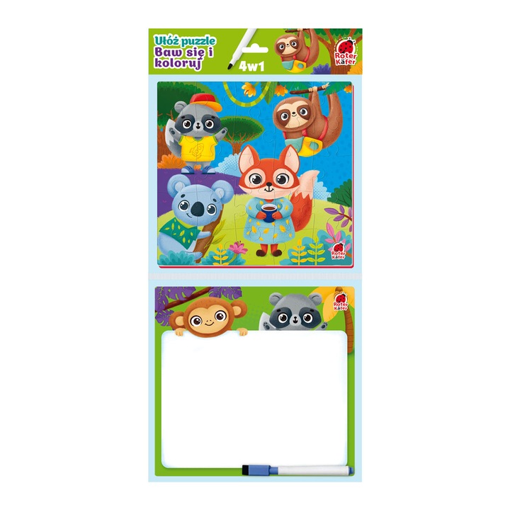 Set educativ 4in1, Roter Kafer, puzzle, colorat, 3 ani+