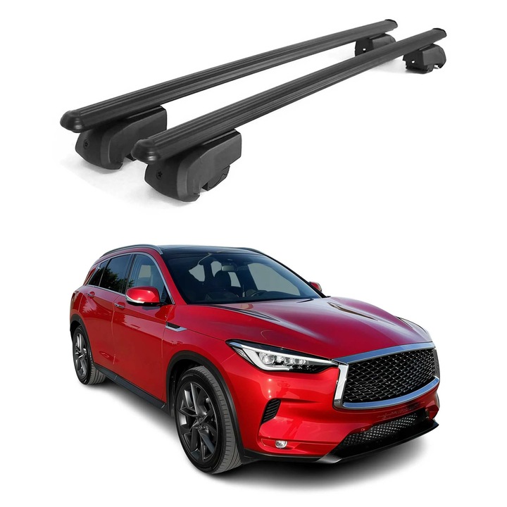 Bare transversale OMAC, aluminiu, negru, 75kg, pentru Infiniti QX50 J50 SUV 2014-2017