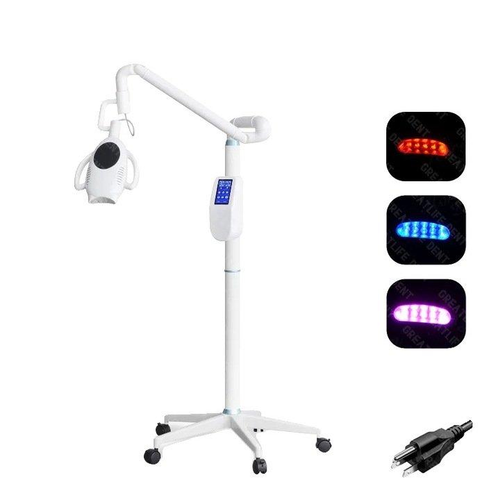 Fogfehérítő készülék, 10 LED, felhasználóbarát kialakítás, fehér, 1300x1250x590mm, US csatlakozó