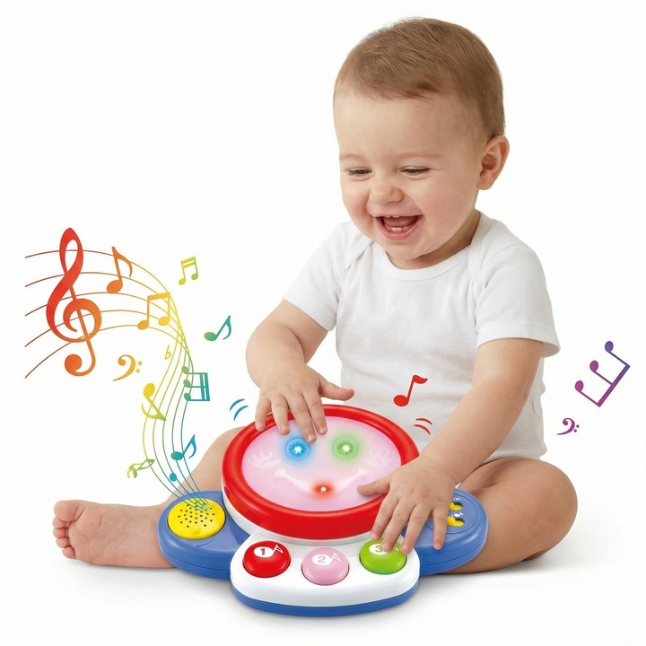 Jucarie muzicala Copii / Bebelusi - Tobe Interactive cu senzor tactil pentru copii, pentru Dezvoltarea Coordonarii si Abilitatilor Senzoriale, multicolor