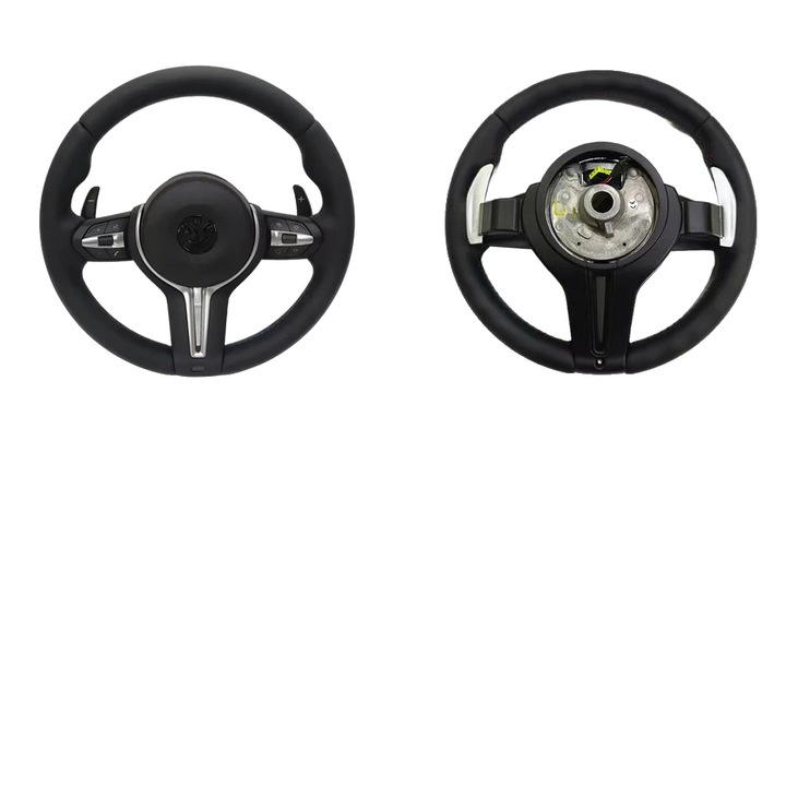 Husa volan din piele si carbon, personalizata pentru BMW E90, montare usoara, aspect elegant