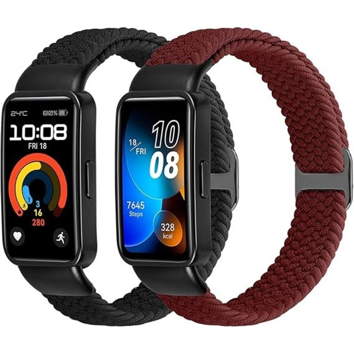 Плетени каишки 2 бр. съвместими с Huawei Band 9/8 Janpso регулируема найлонова каишка
