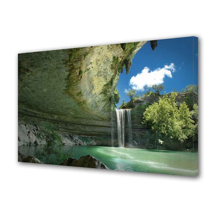 Tablou Canvas Luminos in intuneric VarioView LED Peisaj Cascada ireala, 30 x 45 cm