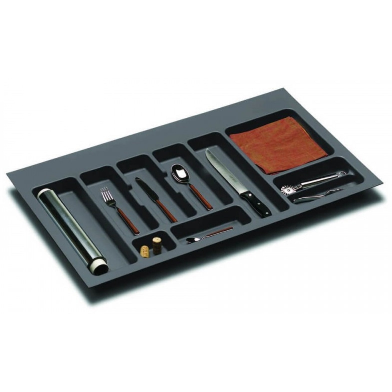 Suport organizare tacamuri, gri orion, pentru latime corp 900 mm, montabil in sertar bucatarie