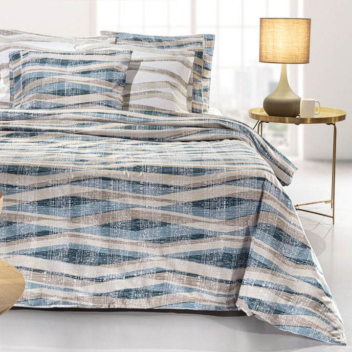 Lenjerie de pat Set Sentonia Active, 100% bumbac, 180x265cm, 240x265cm, 270x265cm, multicolor