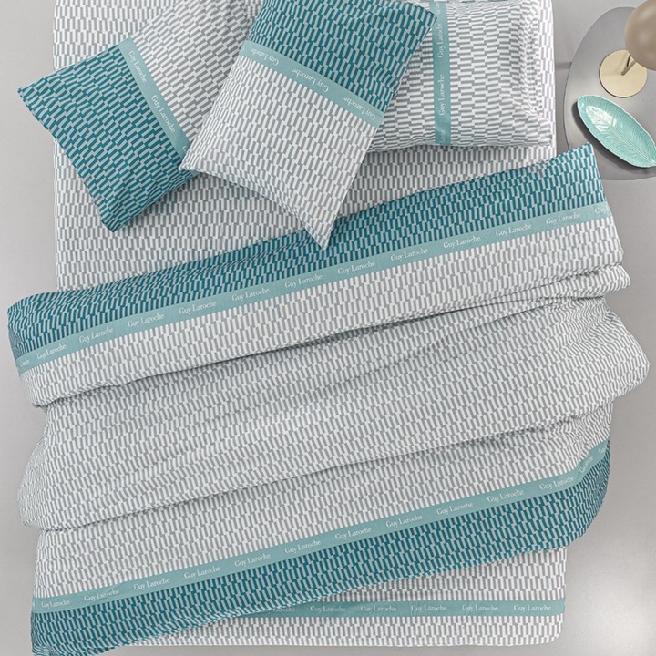 Lenjerie de pat Set 4 piese Guy Laroche, 100% bumbac, 180x265cm, 240x265cm, 270x265cm, multicolor