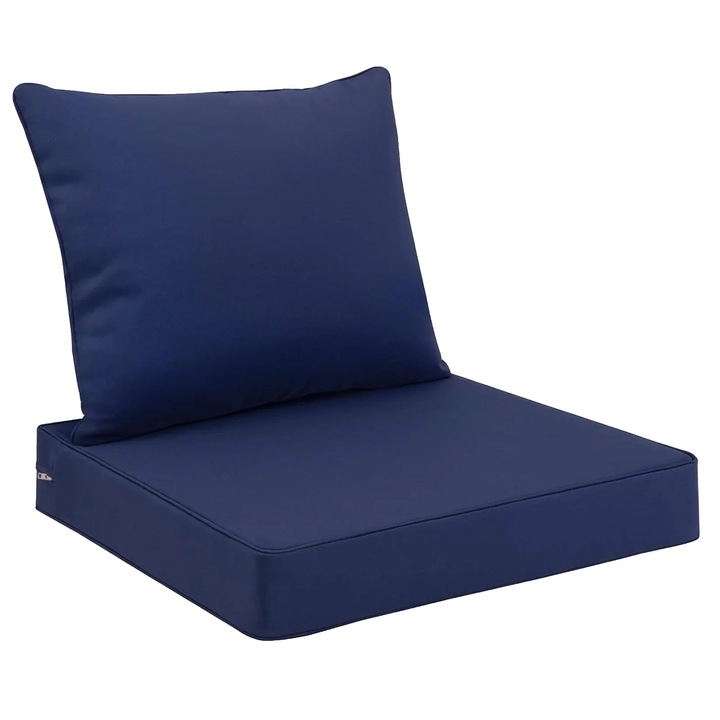 Set perne decorative, material impermeabil, spuma cu rezilienta ridicata, albastru inchis, 56x56x10cm