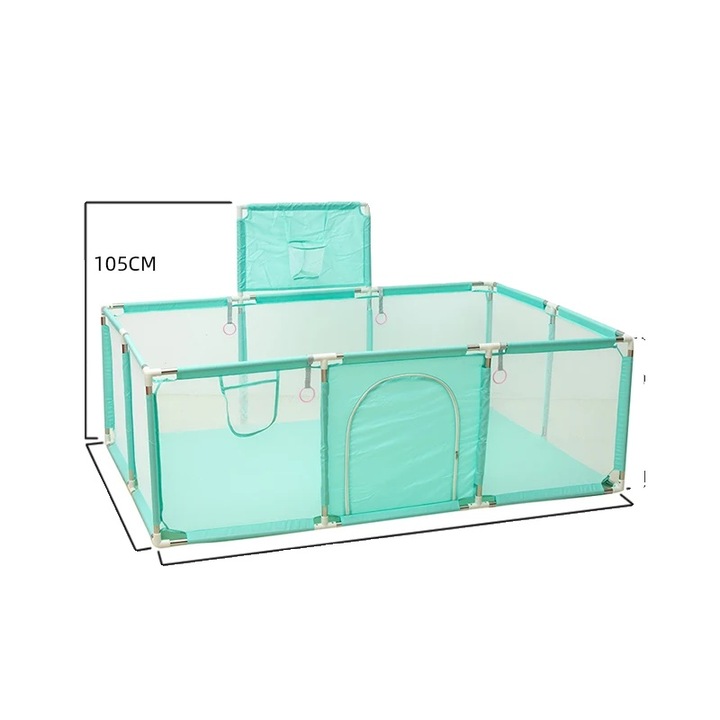 Tarc copii, Verde, 107x235x129cm, utilizare interioara/exterioara, fara usa pentru fotbal