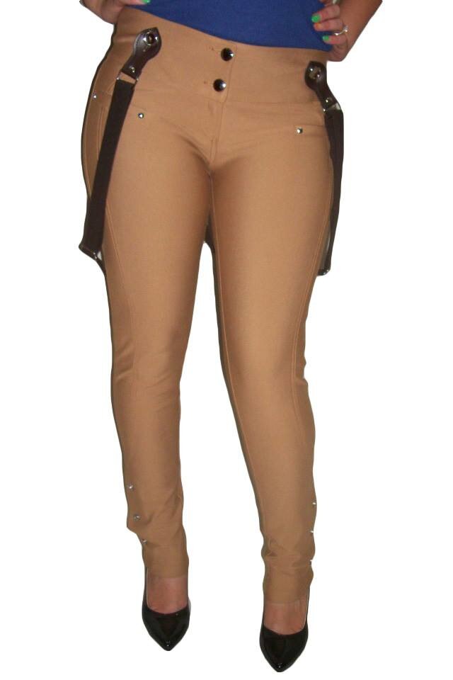 Pantaloni casual cu bretele detasabile,D&j Exclusive, Maro