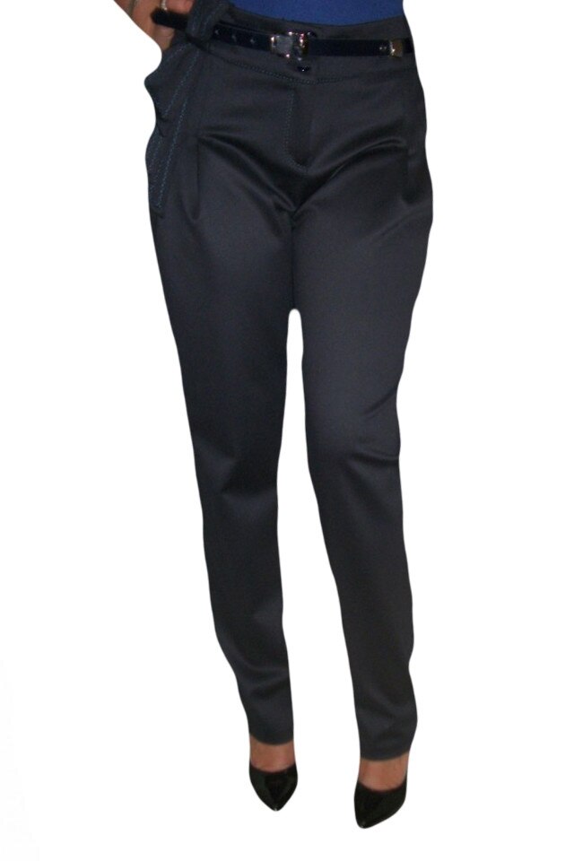 Pantaloni lungi, cu trei fasii decorative ,D&J Exclusive, Albastru marin