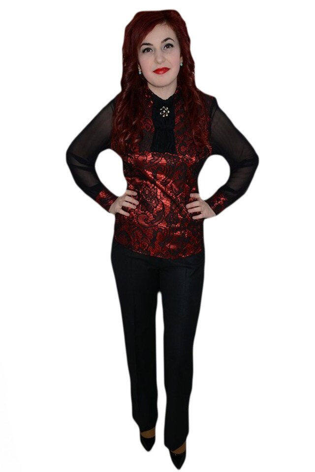 Pantaloni simpli cu buzunare apretate , D&J Exclusive, Negru, 40