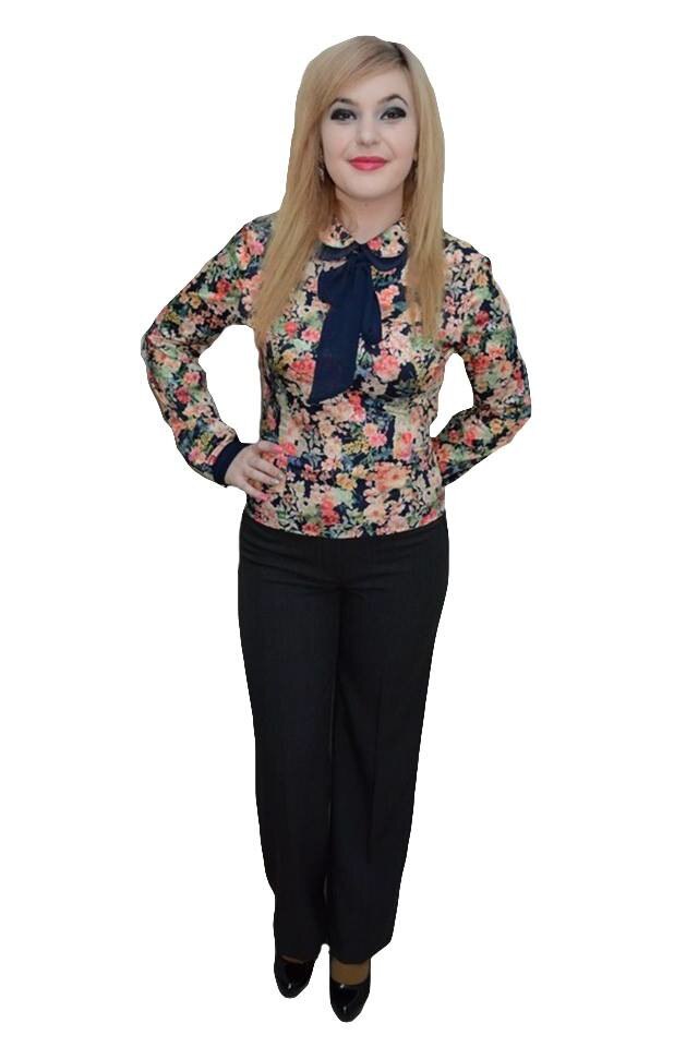 Pantaloni trendy,design modern, insertii de cusaturi,D&J Exclusive, Gri