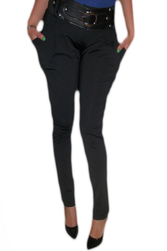 Pantaloni casual, cu buzunare voluminoase , D&J Exclusive, Negru