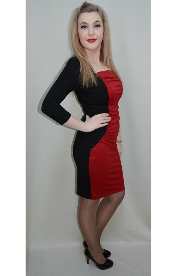 Rochie mulata, insertii de negru , D&J Exclusive, Marsala