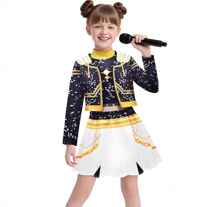 Costum Cosplay KPop Demon Hunters, Zoey, cu jacheta, 11-12ani, Funny Party Team®