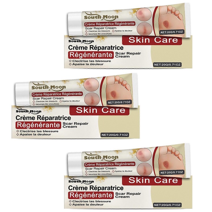 3 darabos bőrápoló krém szett, uniszex, 20g/db, kézre, lábra és testre