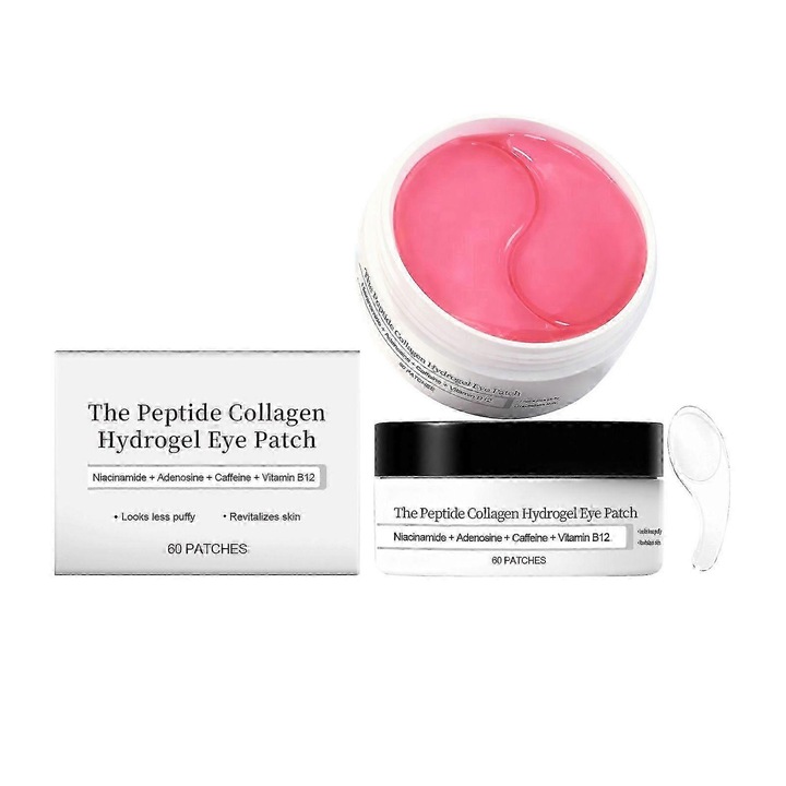 Masca pentru ochi, Peptide Collagen, 60 bucati, reduce pungile de sub ochi, hidrateaza, revitalizant