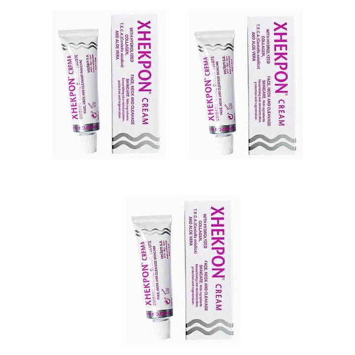 Крем за лице, шия и деколте, 3 броя, с хидролизиран колаген и алое вера, 40 мл Xhekpon
