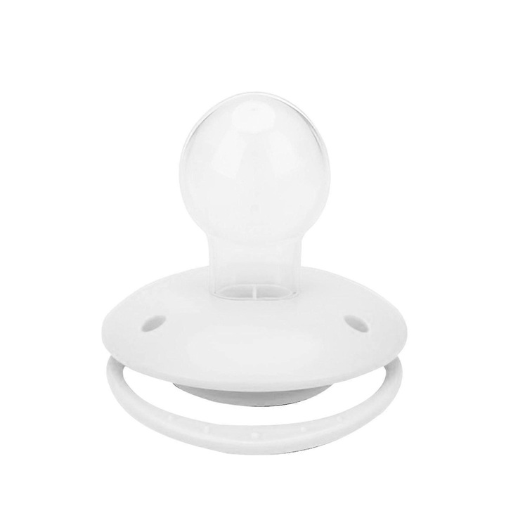 Felnőtt szilikon cumi relaxációhoz és stresszcsökkentéshez, fehér, 65mm