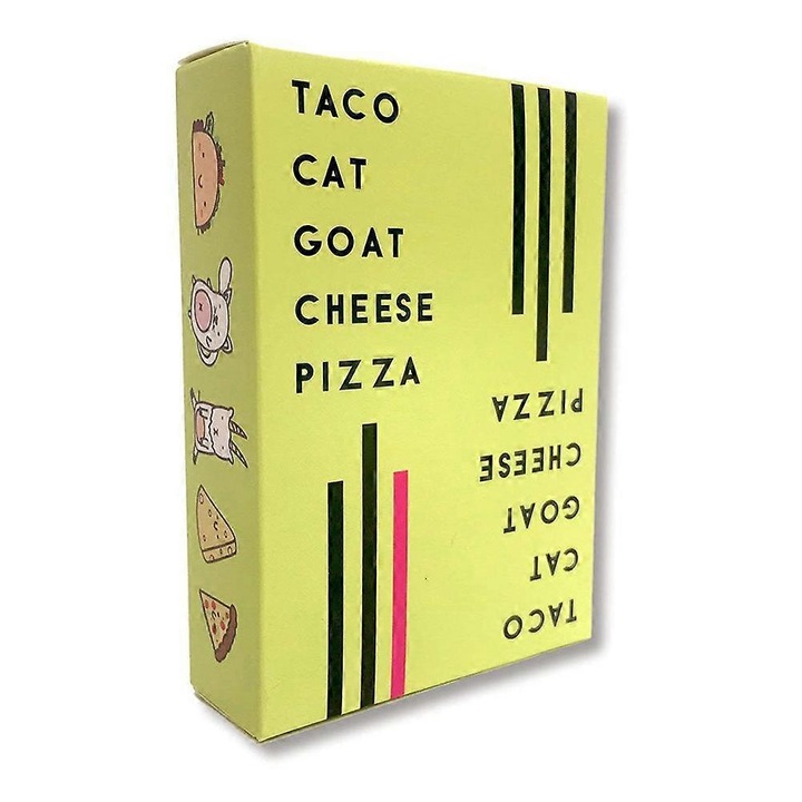 Joc de societate TACO CAT GOAT CHEESE PLZZA, 28 jucatori, galben, 9.9x2.7x7.3cm