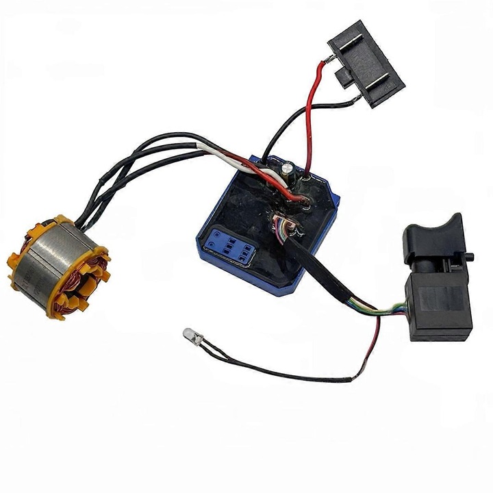 Asamblare motor electric fara perii pentru bormasina de 21V, set accesorii, plastic+metal
