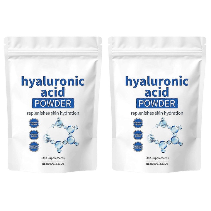 Pudra de Acid Hialuronic pentru Ingrijirea Tenului, 2 bucati, Hidratanta, 14x20cm