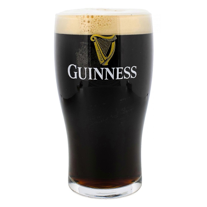 Pahar transparent cu logo Guinness, 478ml